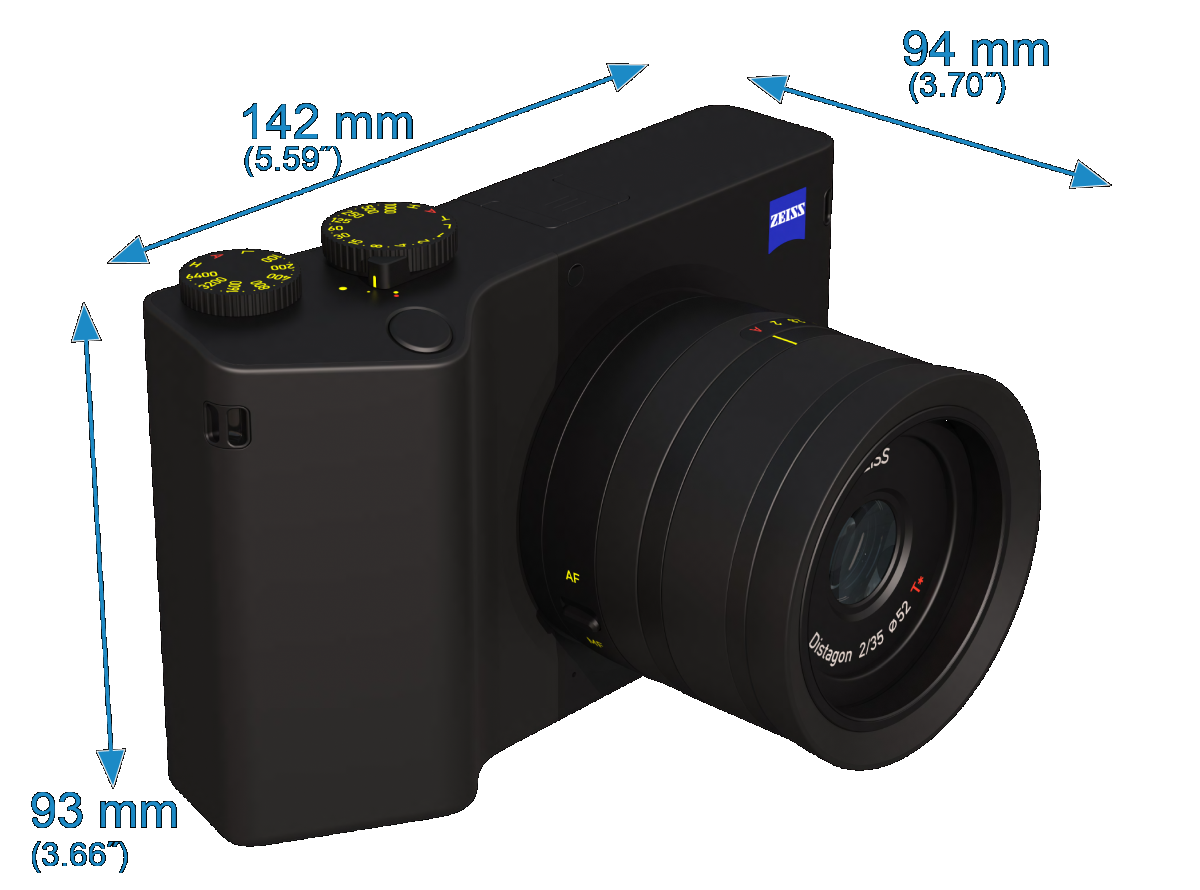 What are the dimensions of the ZEISS ZX1?
