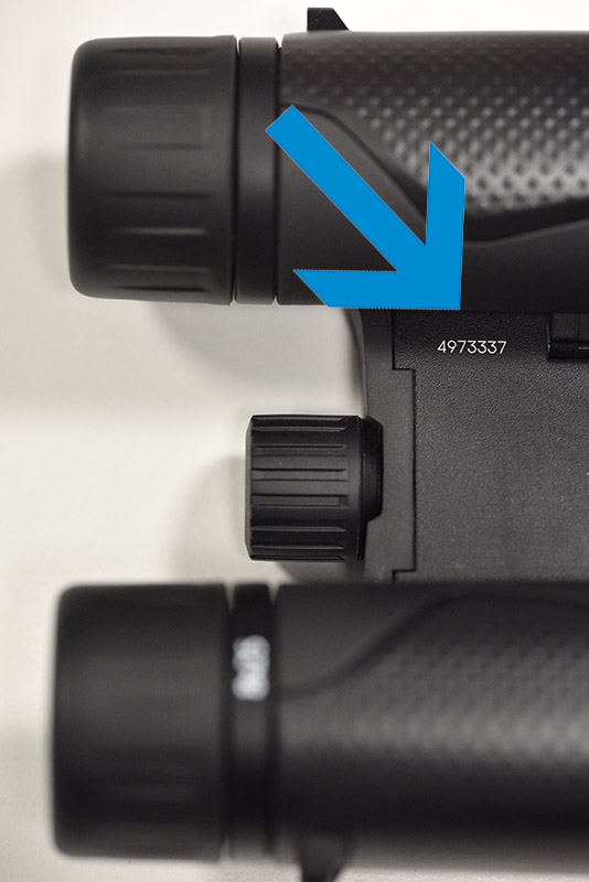 Where can I find the serial number on my ZEISS binoculars?