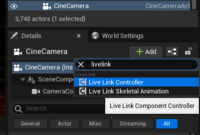 Adding Tracking Data To A Camera