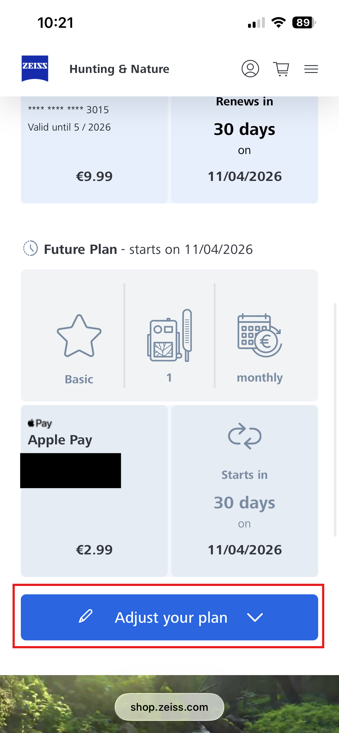 How can I change my existing service plan?